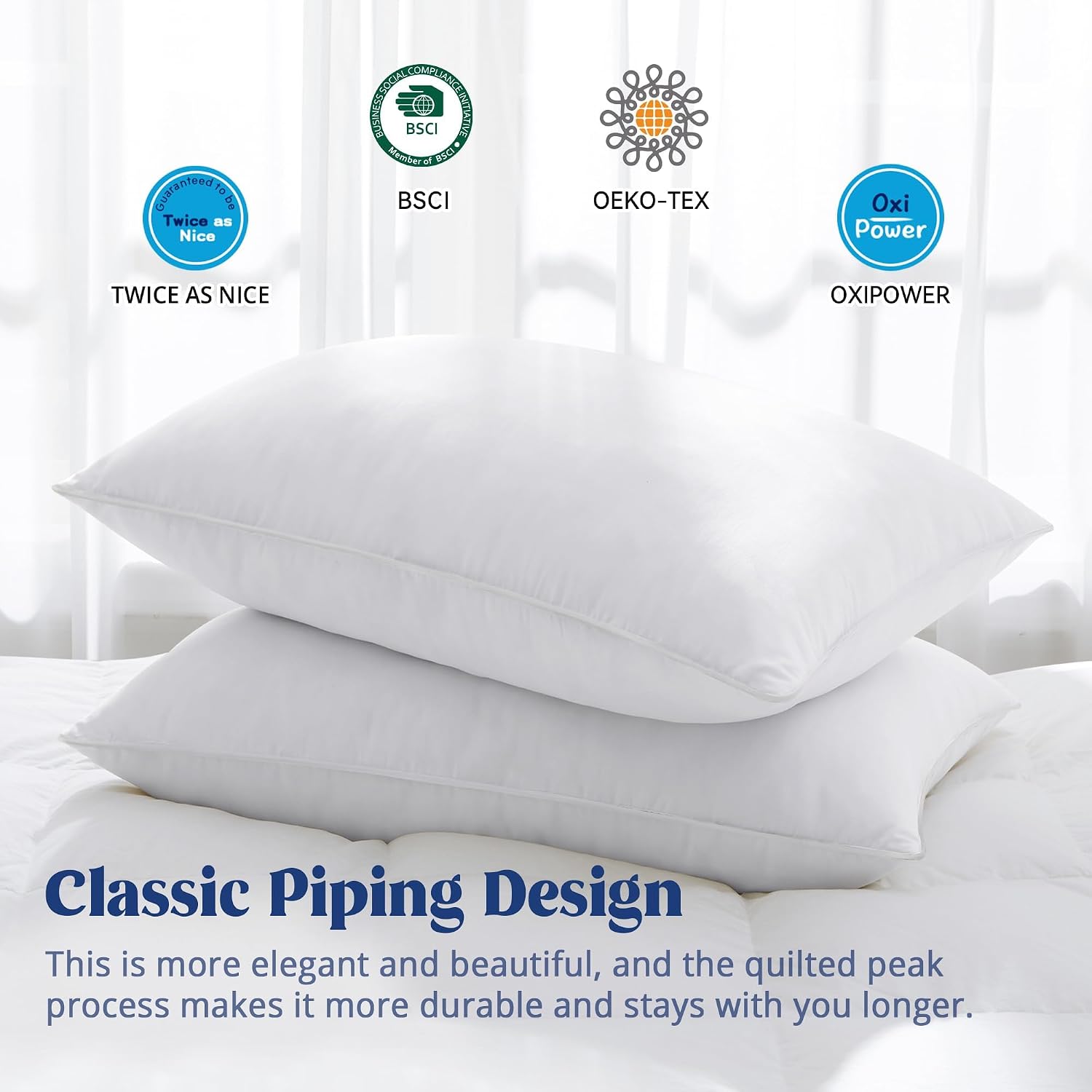 Puredown Goose Feather Down Pillows Review: A Fluffy, Medium-Firm Option - view 4