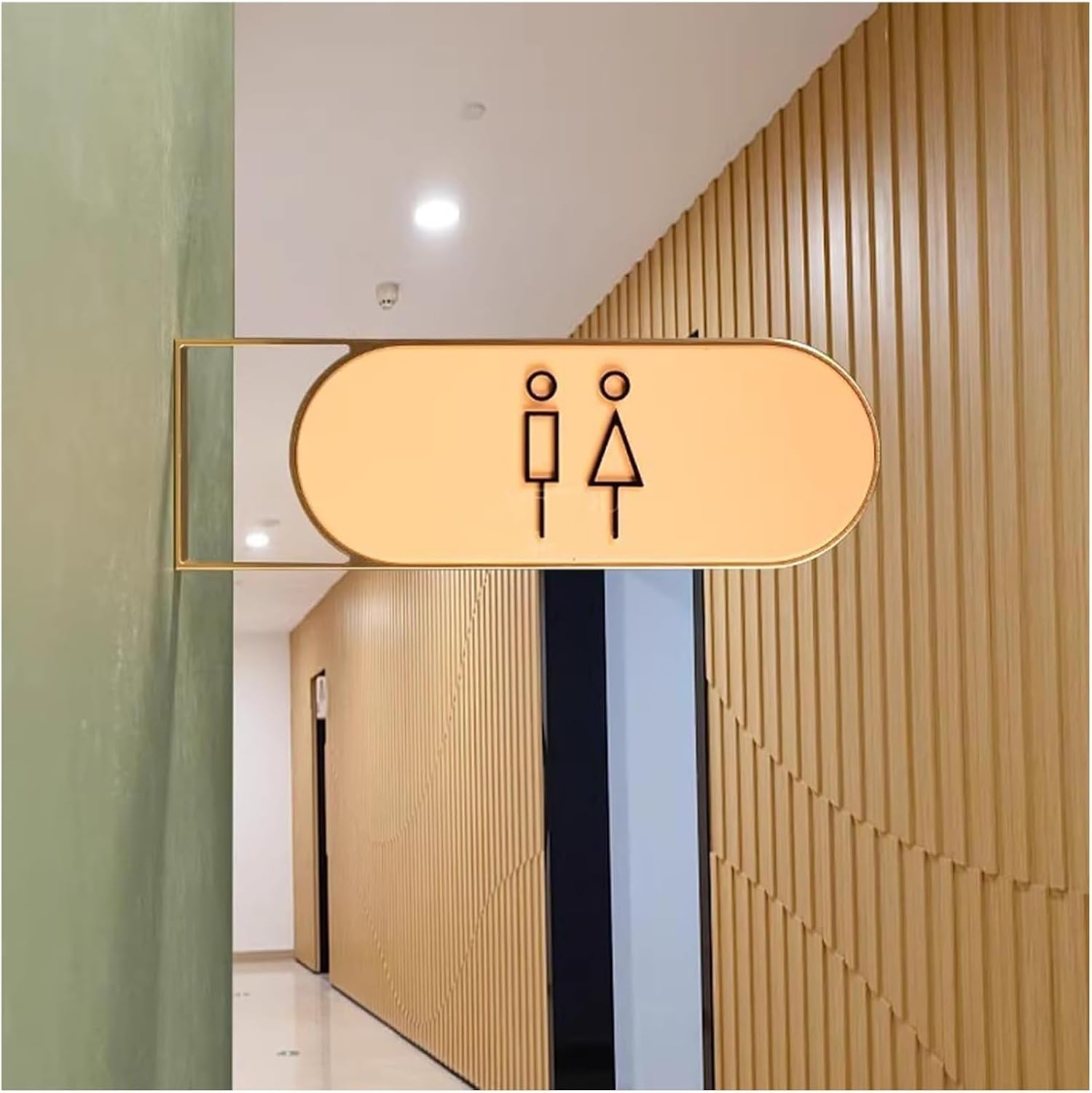 トイレの標識， トイレドア装飾サイン 男性と女性用、10.3x31.5 cm