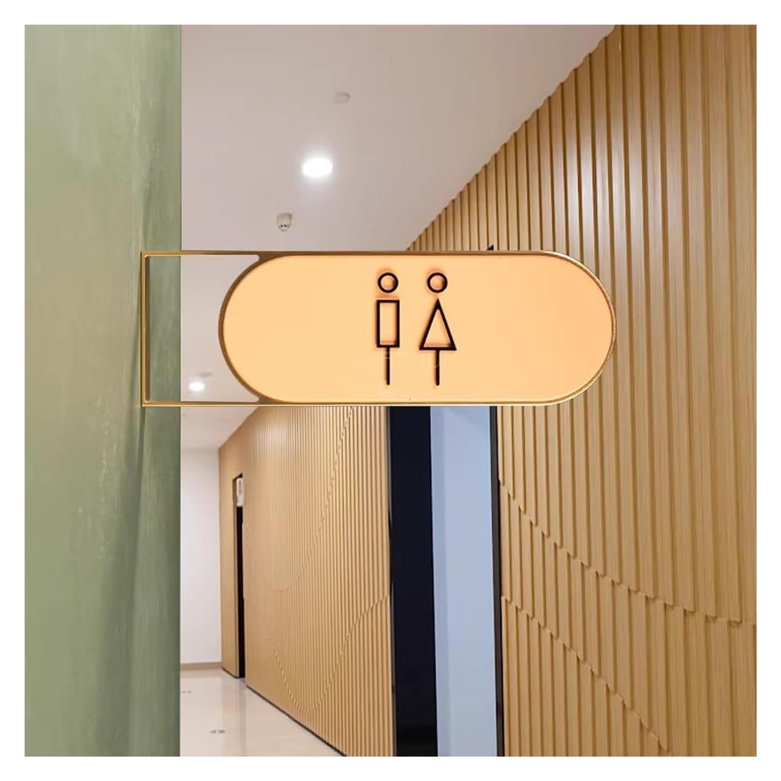 Carteles para aseos, Letrero decorativo for puerta de baño for hombre y mujer, 10,3x31,5 cm