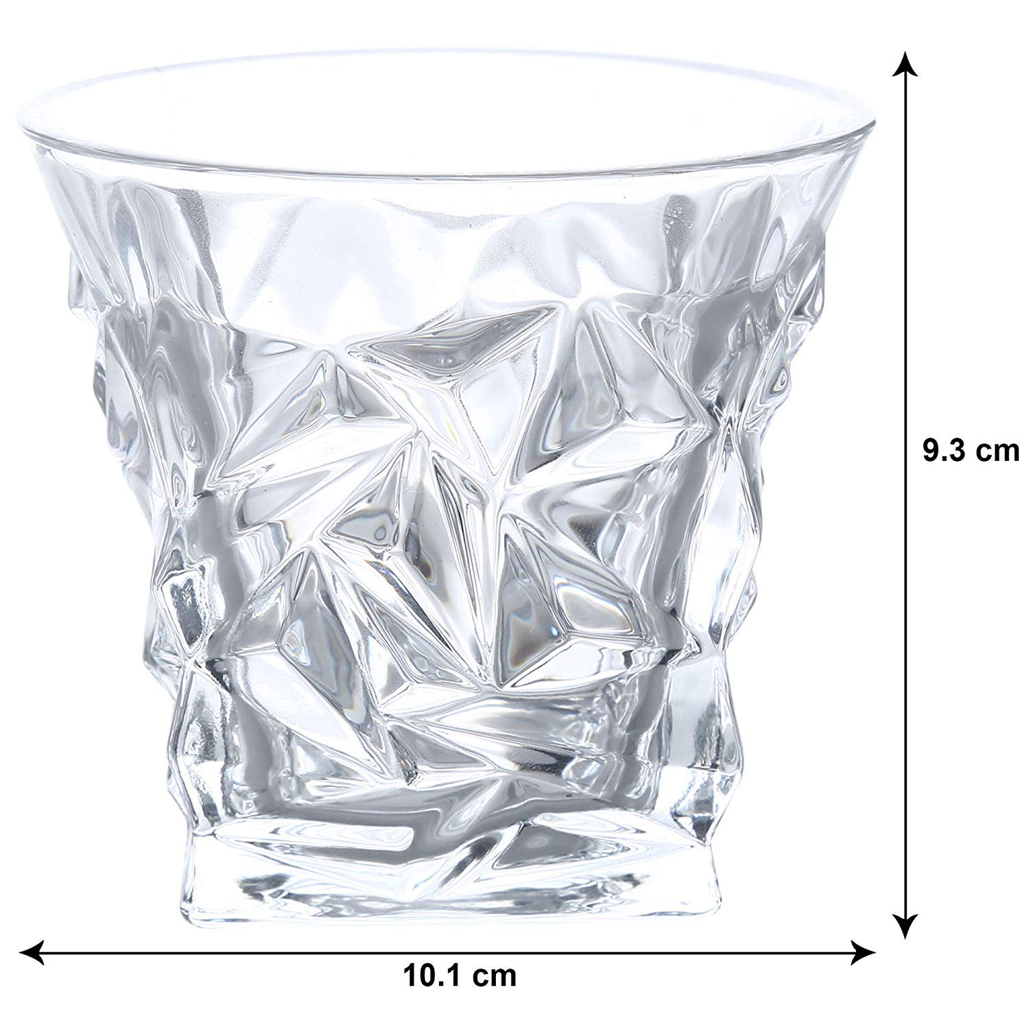 BESTAQUA Half Star Old Fashioned Glasses, Perfect for Serving Scotch, Whiskey or Mixed Drinks, 290 ml (Clear) - Set of 2 2