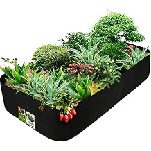Fabric Raised Garden Bed, 128 Gallon 3 Grids Rectangle Garden Grow Bags, 3x6 FT Breathable Planter Raised Beds for Growing Vegetables Flowers Herb, Raised Planters for Outdoor Plants