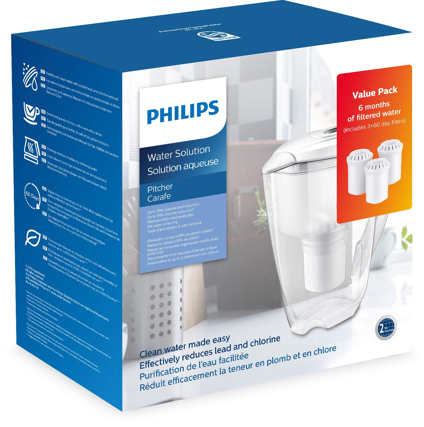 Buy Philips AWP29203 Starter Set Water Filter Jug Reduces