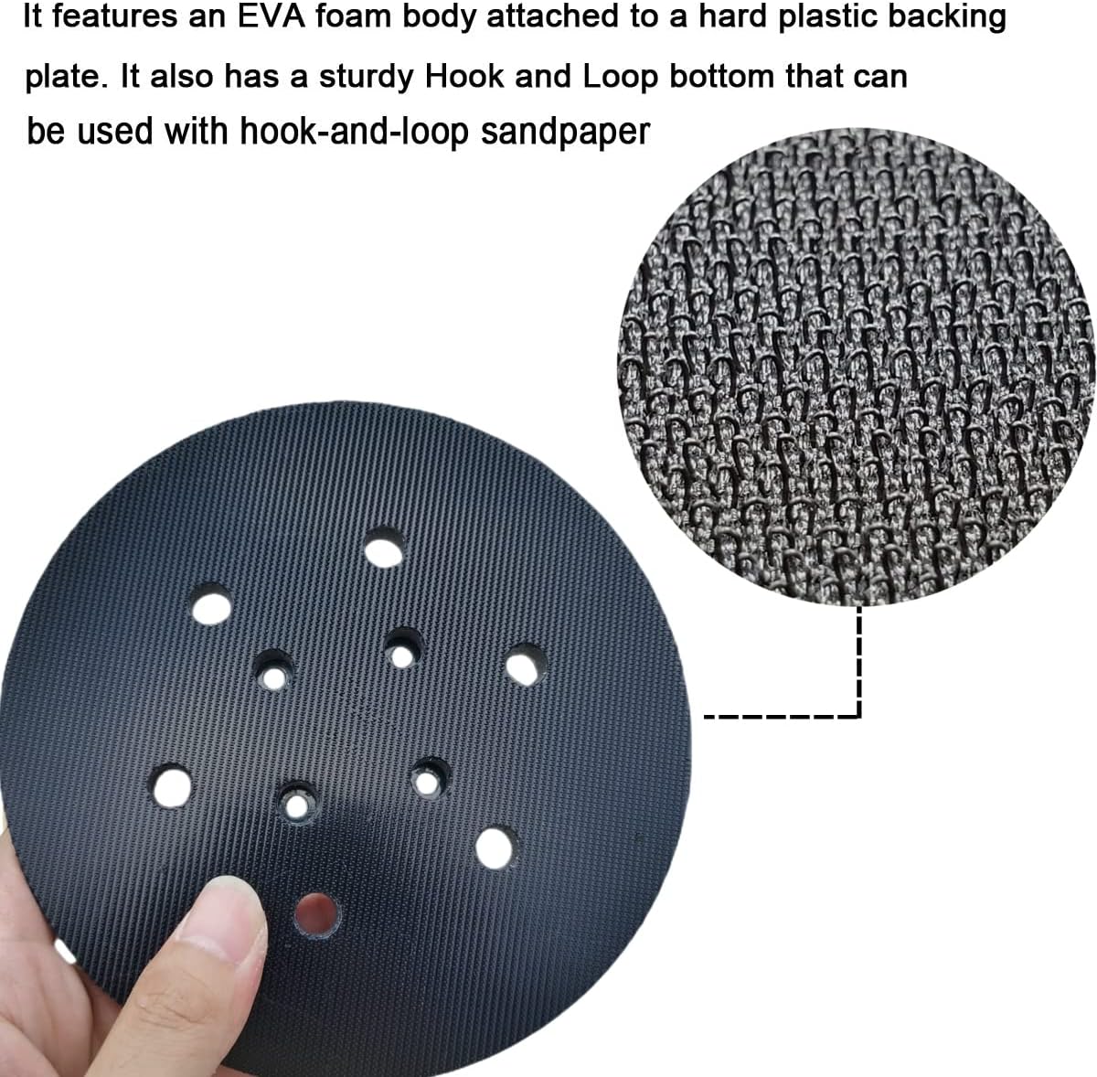6 Inch 6 Hole Replacement Sander Pad for Ridgid R2611 Random Orbit Sander- 6” Hook and Loop Sanding Pad for Power Sander