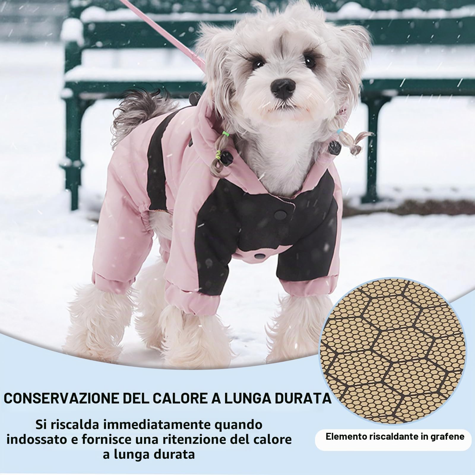 Caldo cappotto per cani con cappuccio, impermeabile antivento invernale integrale per cani, tuta da neve, abbigliamento regolabile per animali domestici (marrone, M)