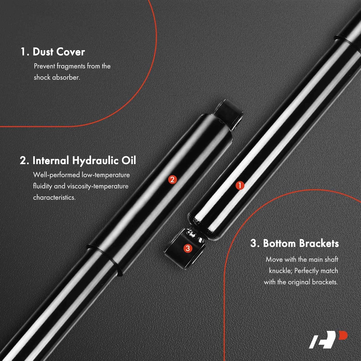 A-Premium Rear Shocks Compatible with Chevrolet Silverado 1500 2007-2018 & GMC Sierra 1500 2007-2018 Limited 2019-2x Replacement Suspension Shock Absorber Strut