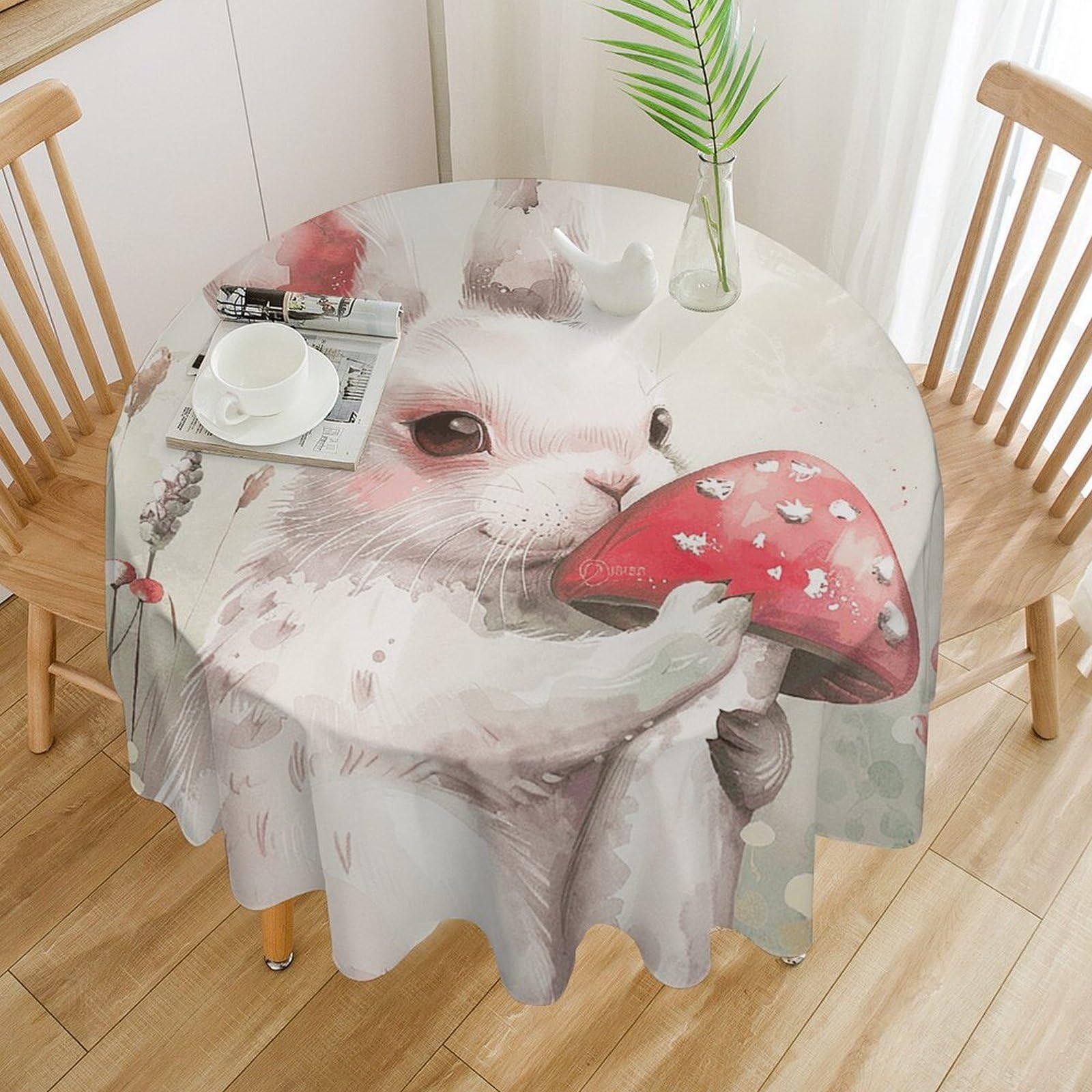Nappe ronde facile à nettoyer contre les taches d'huile 127x127 cm idéale pour les grands buffets