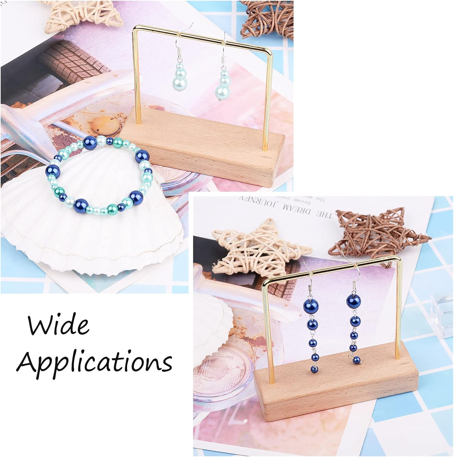 FASHEWELRY 1840Pcs Round Glass Pearl Beads Luster Blue Loose Spacer Beads 4-9mm Pearlized Glass Beads for DIY Necklaces Bracelets Jewelry Making