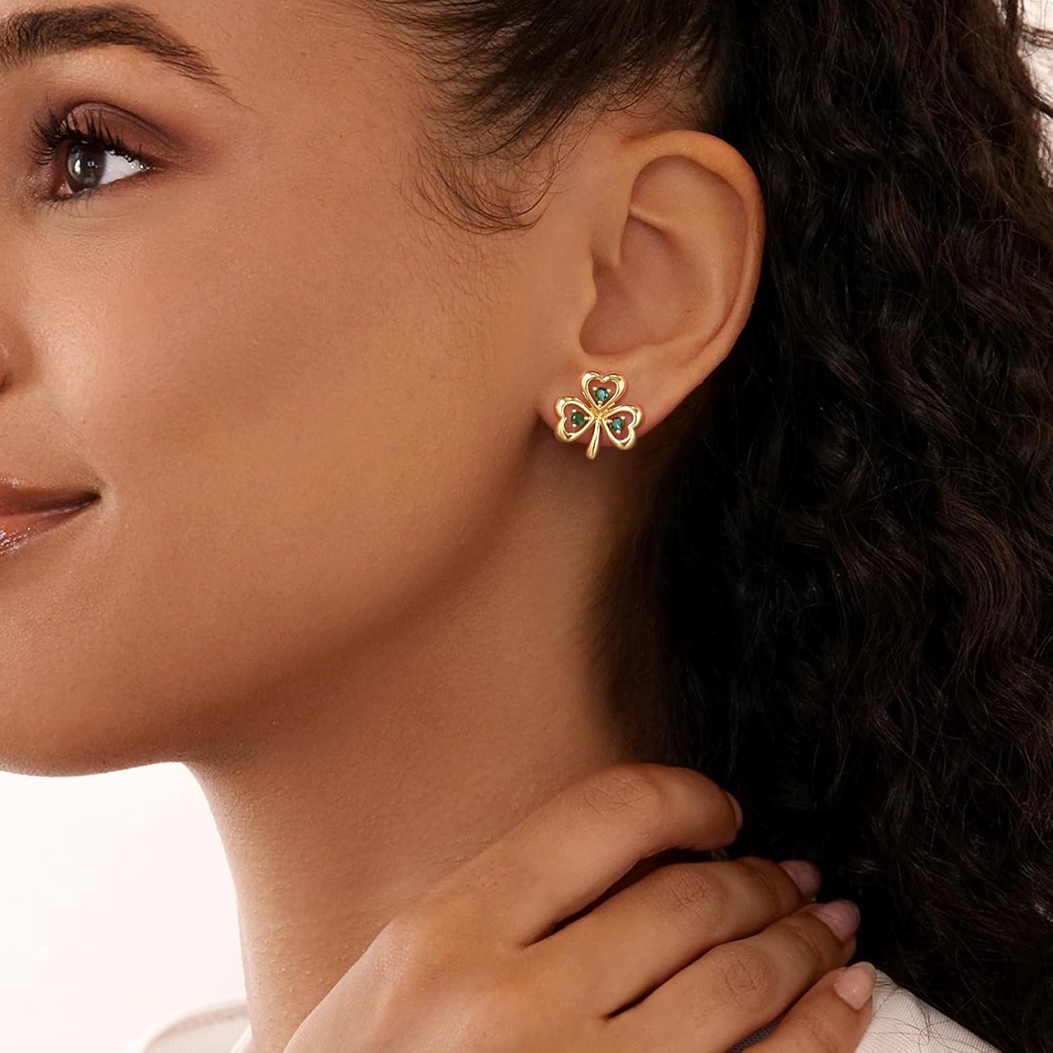 MUYAN St Patricks Day Shamrock Earrings for Women, Green Clover Horseshoe Stud Earrings for Irish Festival Jewelry - Image 4