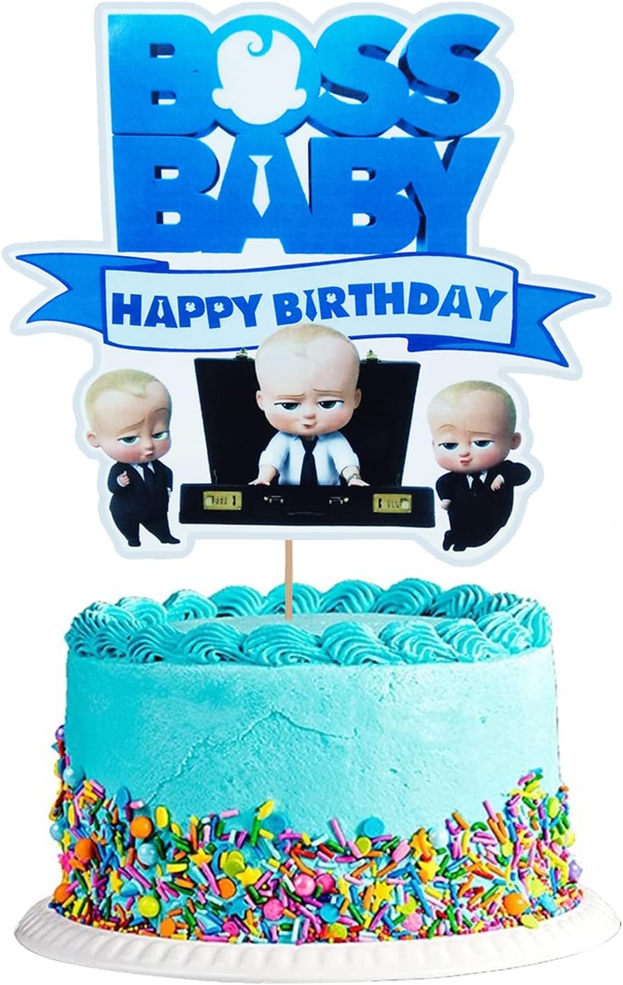 Party Propz Boss Baby Theme Birthday Decoration - 1Pc Boss Baby Birthday Cake Topper For Kids Birthday Decoration Party Supplies/Theme Birthday Combo/Boys Birthday Décor