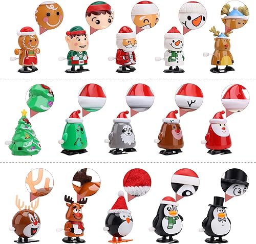 Miniatura 4 de EEOCWF 15 piezas de juguetes de Navidad para niños, rellenos de calcetines de Navidad, juguetes de relojería de árbol de Navidad, regalos de clases,