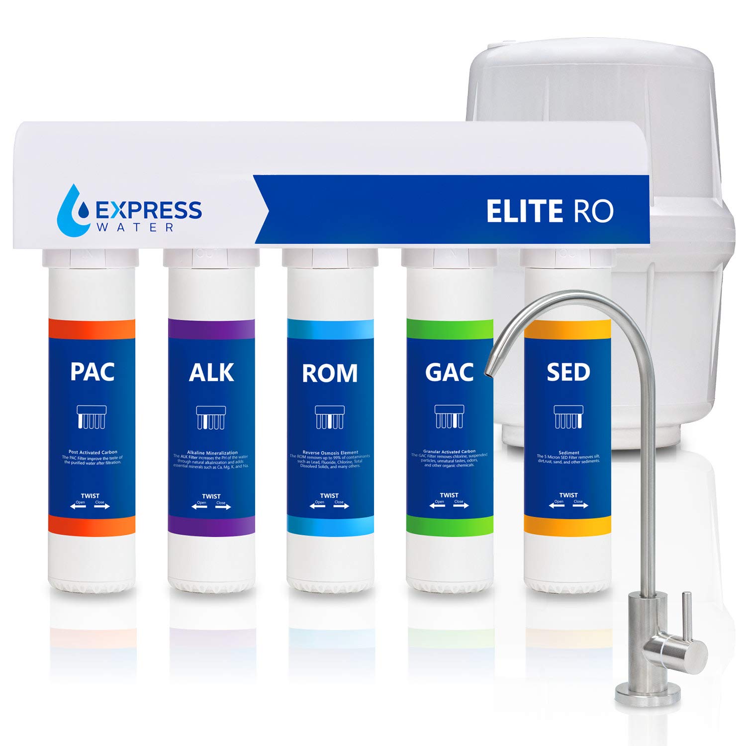 Express Water Elite RO Reverse Osmosis Alkaline Water Filtration System