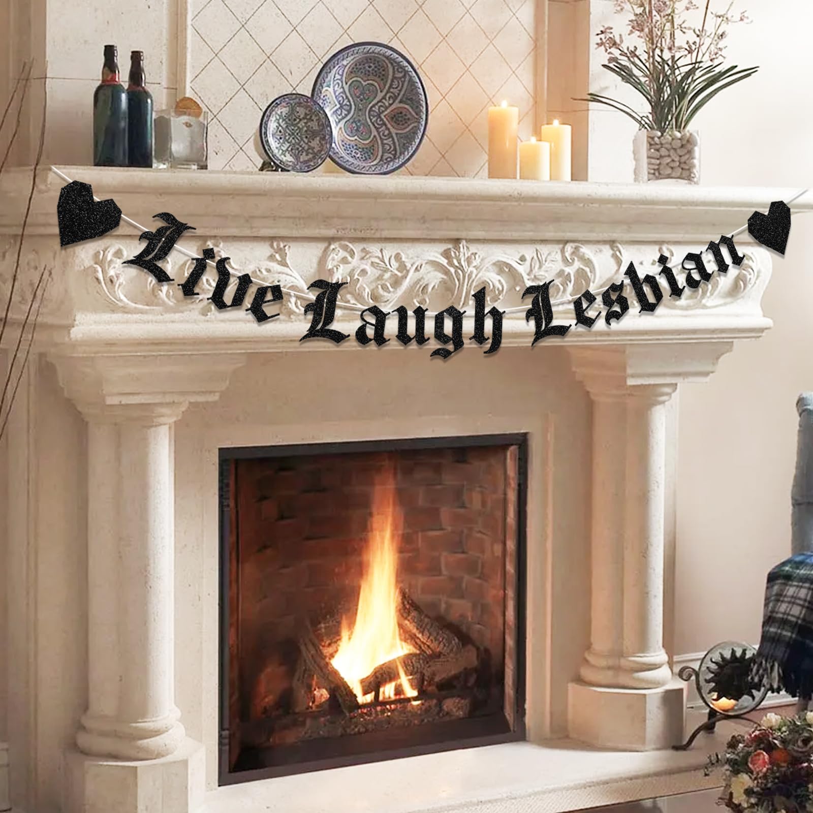 Sursurprise Lesbian Bachelorette Party Decorations, Live Laugh Lesbian Banner - Image 4