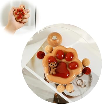 Squeeze Toy Cat Claws Handmade TPR Soft Low-Rebound Big Paw Cat Feet Cat Claws Stress Relief Grip Toy Sensory Toy Anxiety Relief Children Adults Gift Animal Cat Claw Squeeze Toy Comfort Christmas