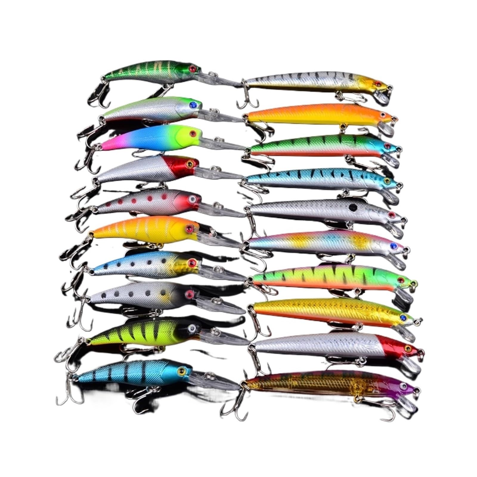 20 Teile/Satz Angeln Locken Minnow Sinken Harte Köder Schaukel Crankbait Crazy Wobblers Gesicht Künstliche Bionic Crank Köder Kit