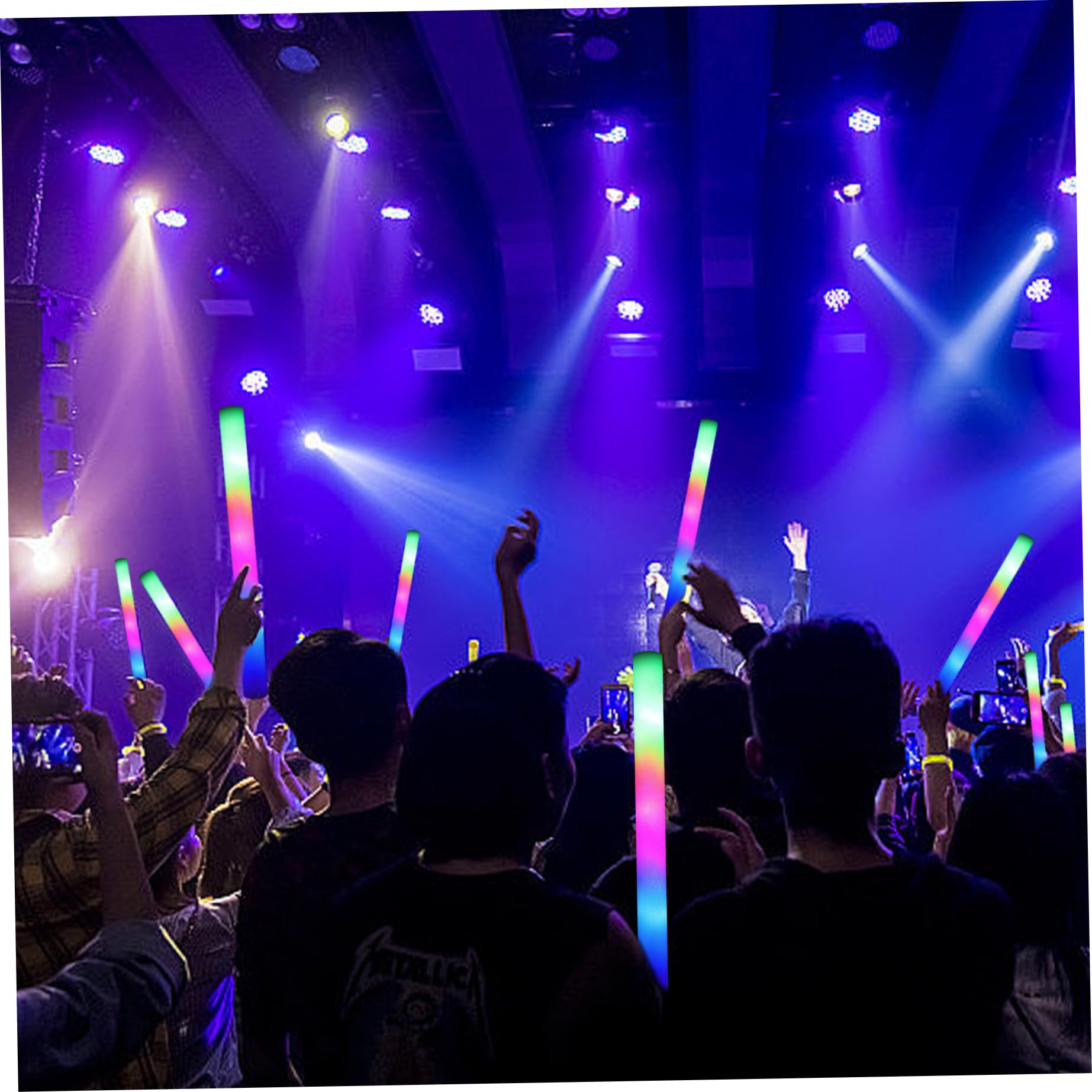 Sticks 10 Uds. Palos iluminados de espuma, 3 modos, luz LED intermitente colorida que brilla en la oscuridad, recuerdos de fiesta para eventos, fiestas, bodas, conciertos.