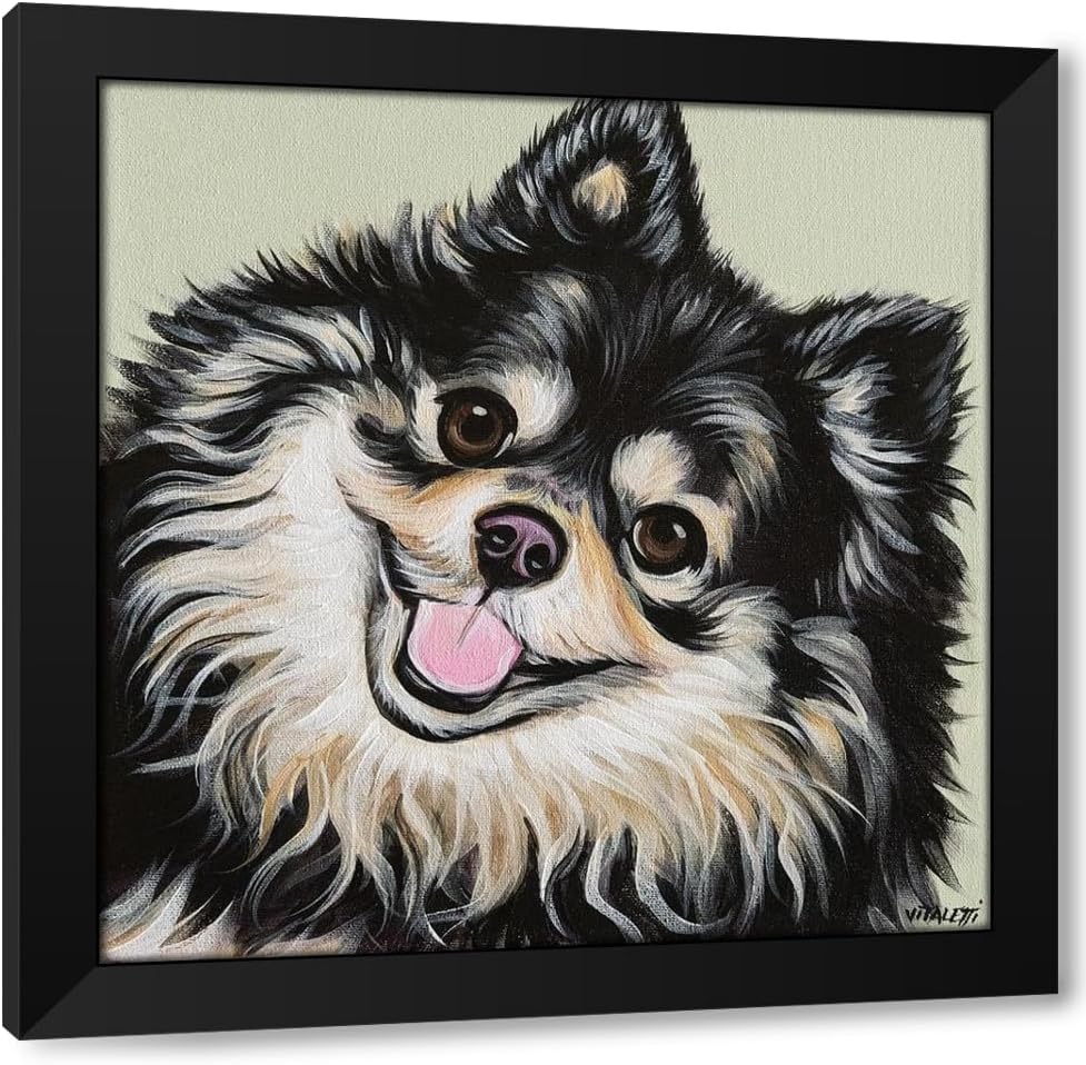 ArtDirect Black and Tan Pomeranian Custom Framed Art Print Giclee Print or Canvas Options with Various Sizes and Customization by Vitaletti, Carolee