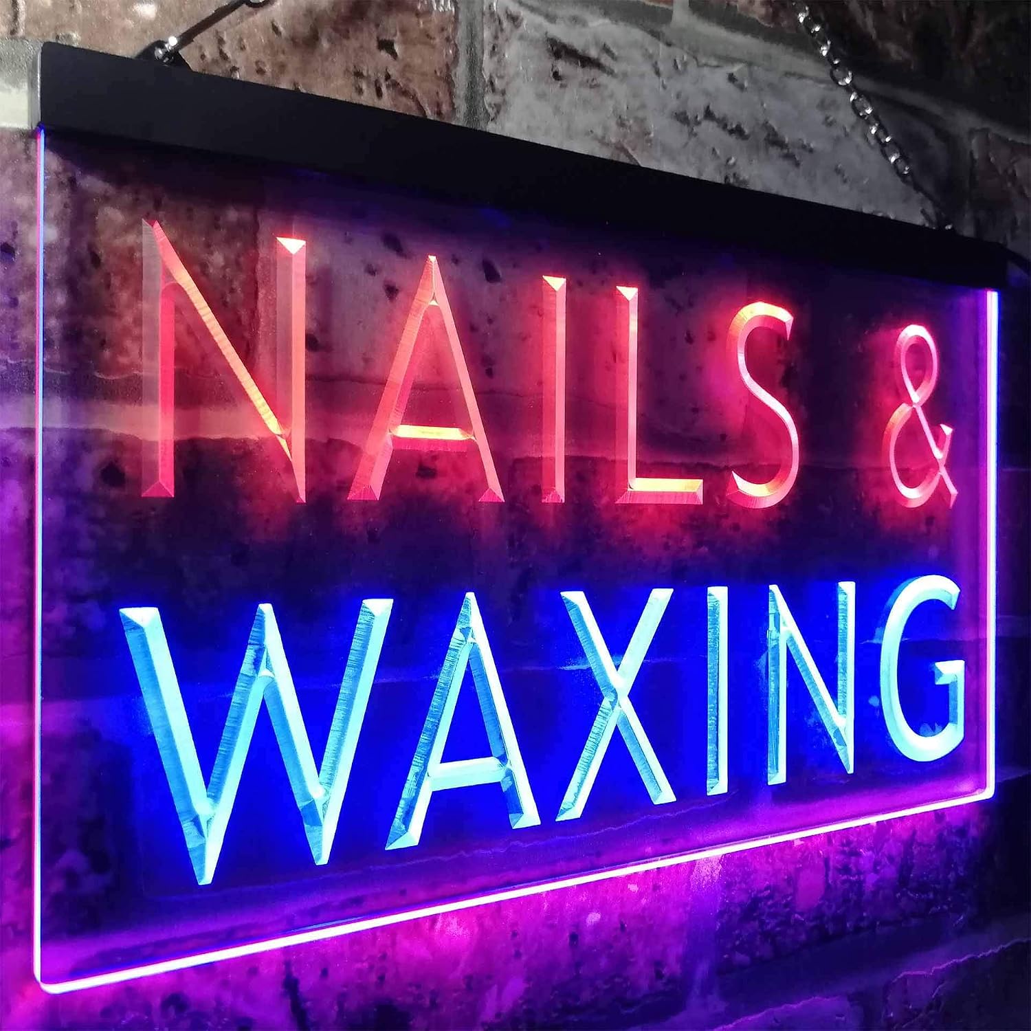 ADVPRO Nails Waxing Beauty Salon Display Dual Color LED Neon Sign Blue & Red 24" x 16" st6s64-i0358-br
