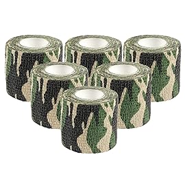EAmber Camo Wrap Tapes Camouflage Form Wrap 1.96\'\' x 177\'\' Military Army Hunting Self-Adhesive Protective Bandage for Flashlights,Bicycle