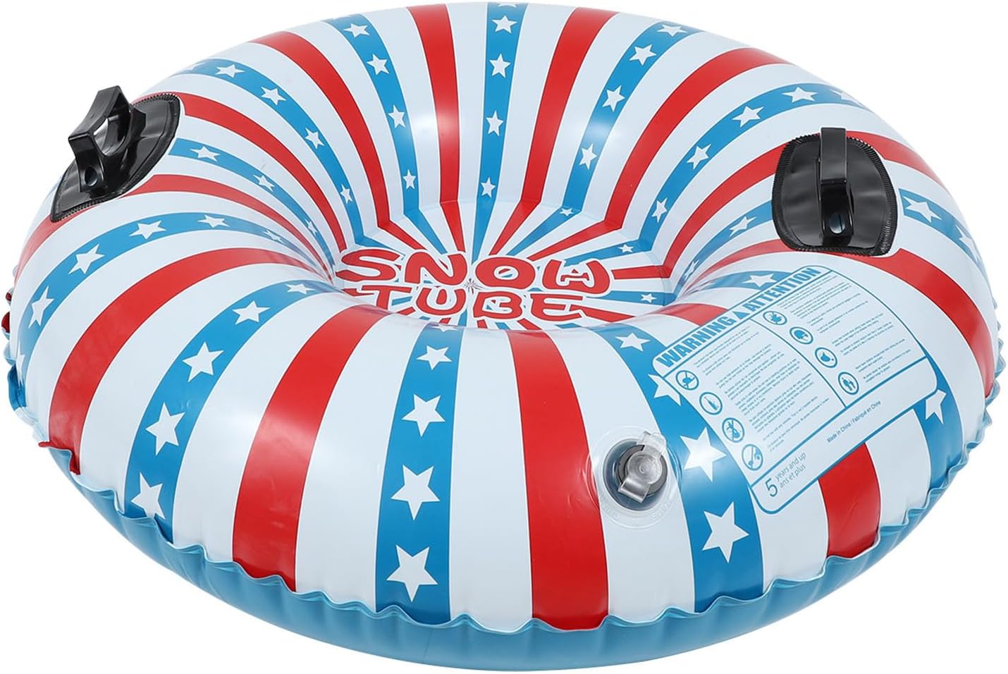 Adults Inflatable Thickened PVC Snow Sled Tube 96cm Blue Red Outdoor Winter Sliding Cushion for Snow and Grass