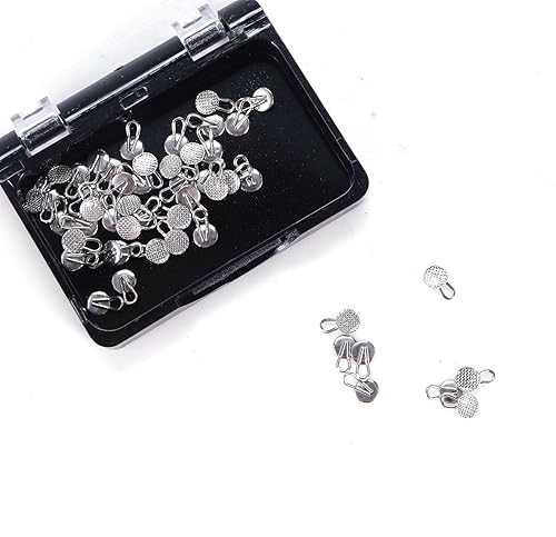 Miniatura 3 de 50 unidscaja de ortodoncia dental lingual botones linguales unibles botones linguales con ganchos de tracción, base de malla (gancho de tracción