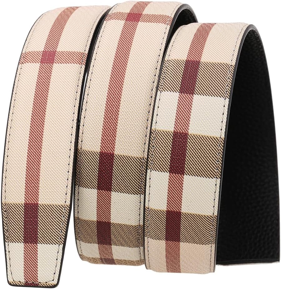 Leather Belt for Men Ratchet Adjustable Slide Belt 1 3/8'' Width in Gift Package Fit Everywhere Checker - Image 8