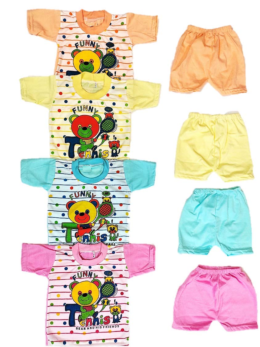 Jimmy Jammy Baby Boy Dress Clothing Set Soft Hosiery Cotton T-Shirt and Shorts Set Pack of 8 (4 T-Shirt + 4 Shorts) Multi ... - Review, Price and Buying Guide