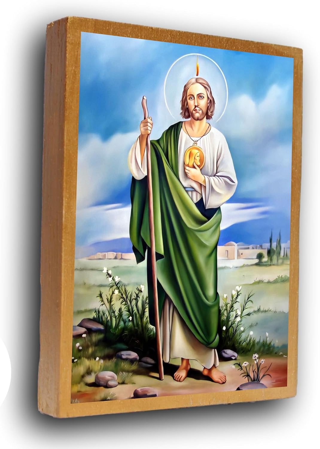 Saint Judas Thaddeus, San Judas Tadeo, Saint Jude, St Jude statue, San Judas statue, St Jude altar, San Judas Tadeo statue, christian gift (LARGE 6,53 x 4,92 in= 16,6 x 12,5 cm)