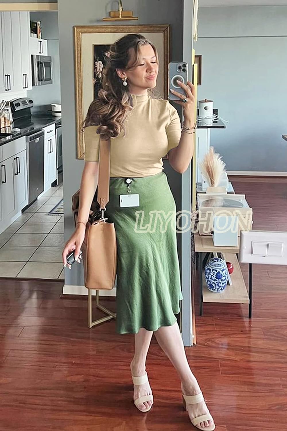 LIYOHON Womens Tops Dressy Casual Mock Turtleneck Business Short Sleeve T Shirts Going Out Tops 2026 image 5