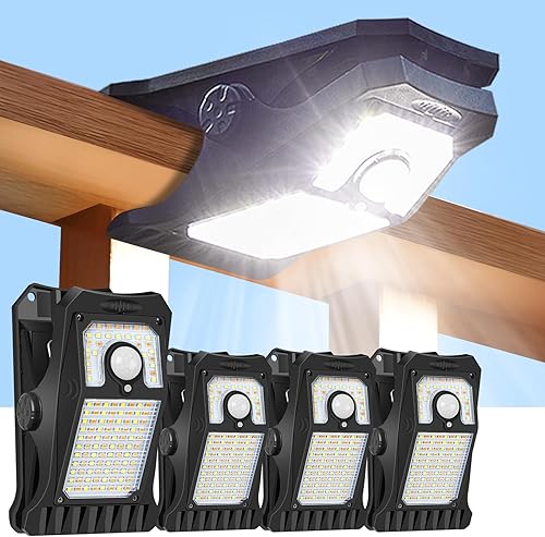 Miniatura 9 de Luces solares con sensor de movimiento para exteriores, luces solares con clip para exteriores, impermeables, luces de seguridad alimentadas por