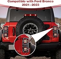 Vista 3 de para Ford Bronco Raptor Guarda de Luz Trasera Cúpula Compatible con Ford Bronco Raptor 2021 2022 2023 2024 Accesorios Exteriores Negros 2 piezas