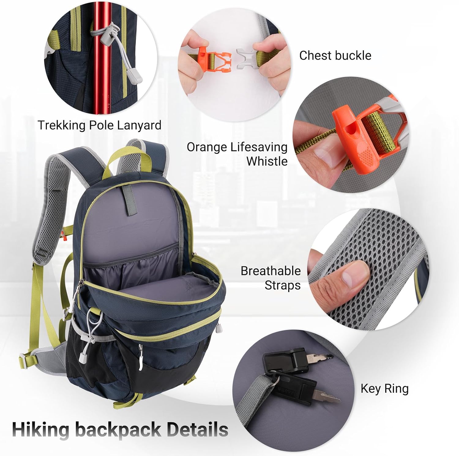 MOSISO Hiking Backpack, 25L Travel Camping Backpacks image 5