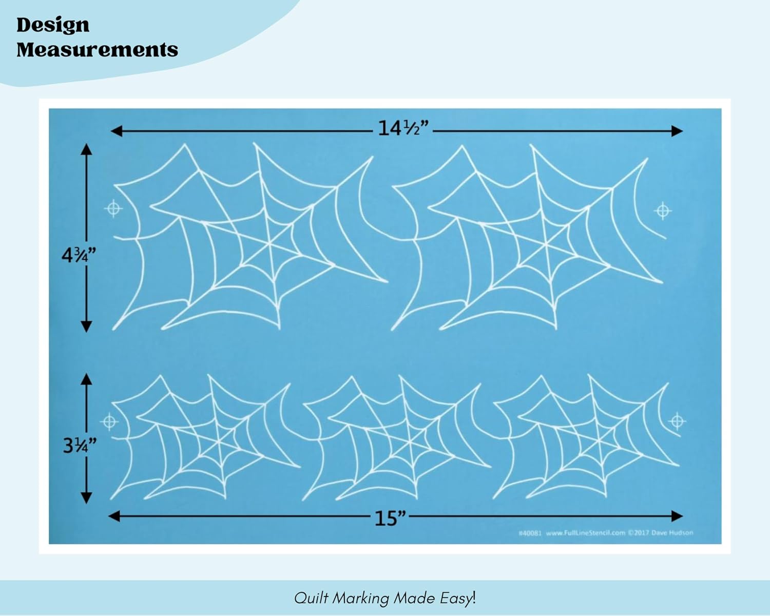 Full Line Stencil - Connecting Webs - Edge to Edge Stencil, Continuous Line Template for Free Motion Quilting, Domestic Machine Quilting, Hand Quilting, Long-Arm Quilting (40081)