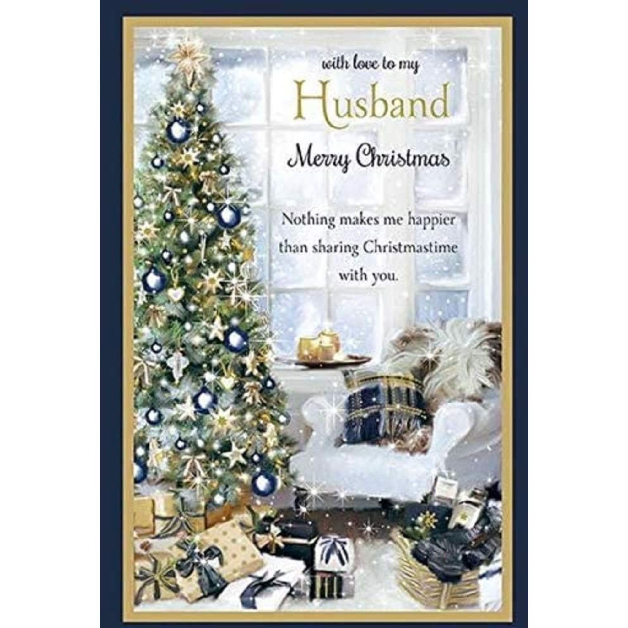 with Love to My Husband - Large Merry Christmas Card