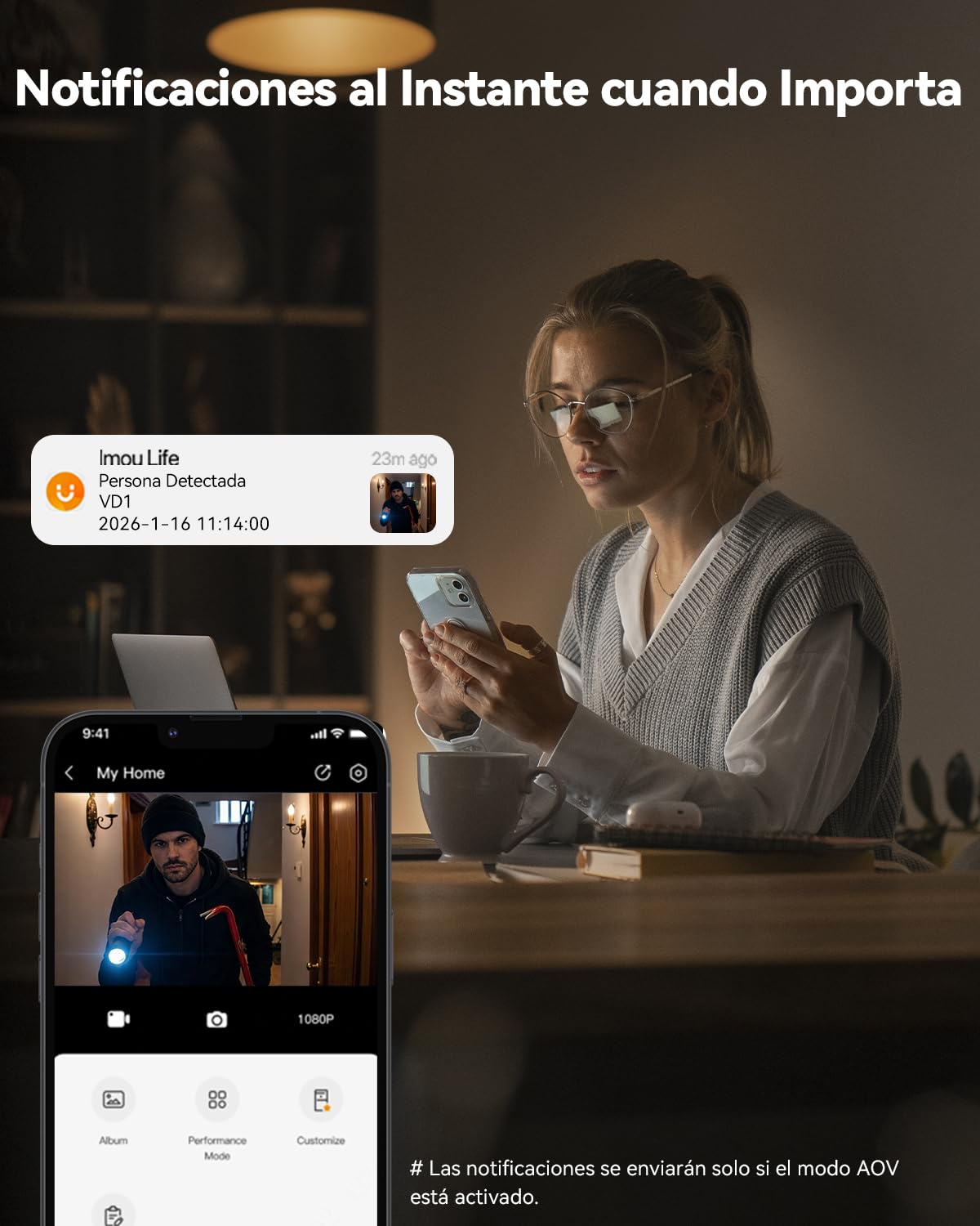 Imou Mirilla Digital de Puerta con Modo AOV (Siempre en Vídeo) – Cámara 5MP Ultra HD, Pantalla a Color de 4.3", WiFi 2,4/5GHz, Detección de Personas, 4800mAh Batería Recargable, Máscara de Privacidad