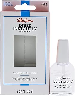 Sally Hansen Dries Instantly Top Coat Nail Polish for Women, No Fade, 0.45 Fl Oz, Top Coat for Nails, Fast Drying Nail Col...