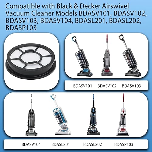 Miniatura 2 de Paquete de 2 filtros compatibles con los modelos de aspiradora AirSwivel Black & Decker BDASV101, BDASV102, BDASV103, BDASV104, BDASL201, BDASL202,
