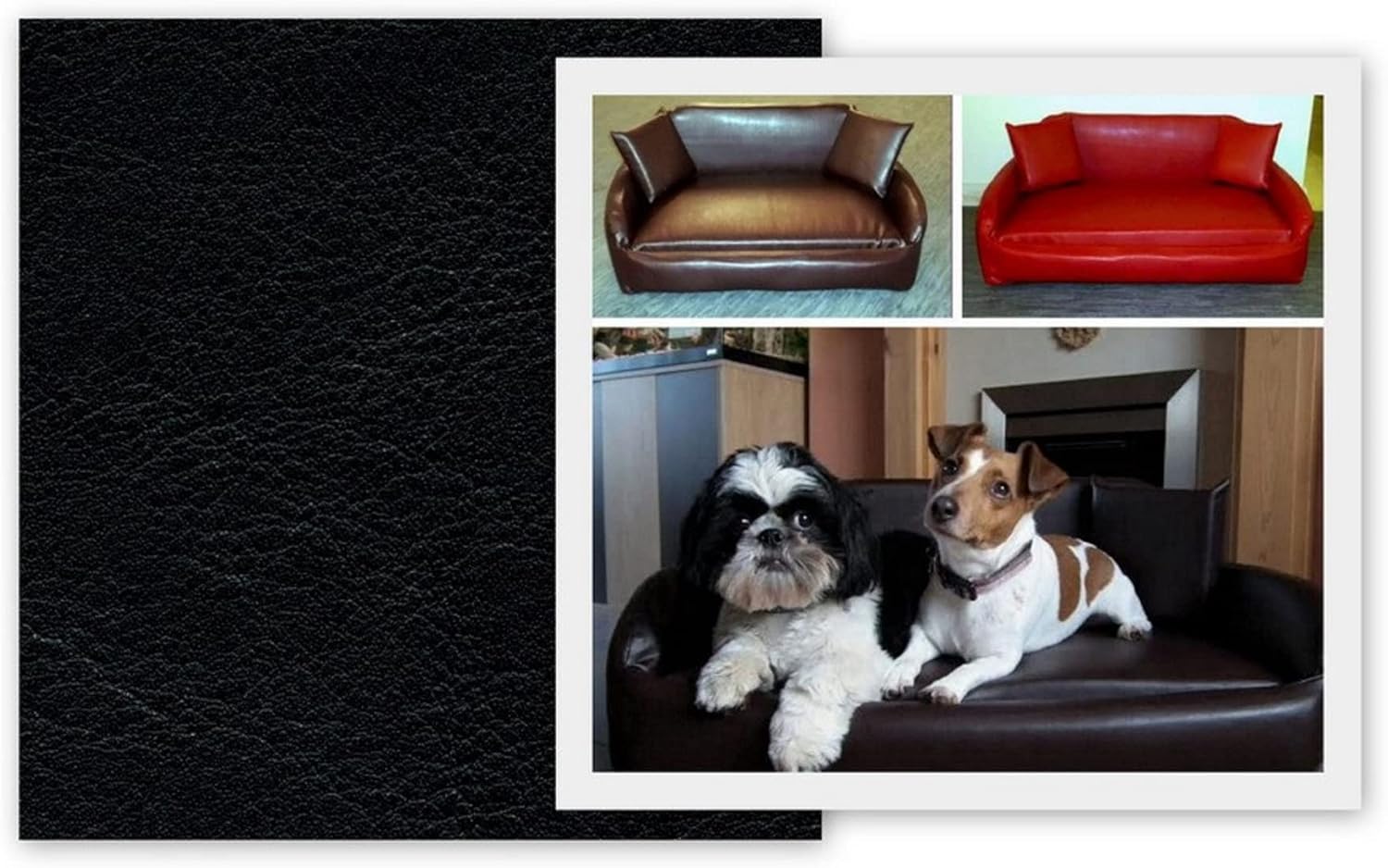 Zippy All Faux Leather Sofa Pet Dog Bed Large BLACK Amazon.co.uk