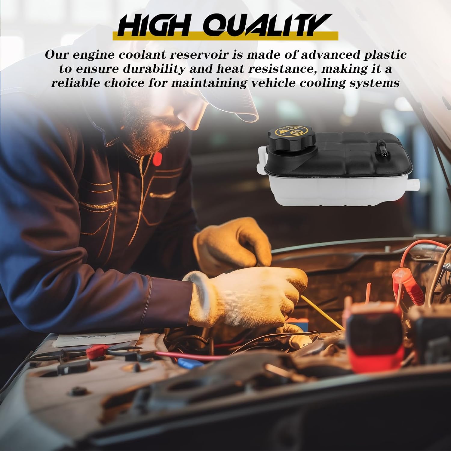 Engine Coolant Recovery Overflow Reservoir Tank with Cap, Compatible with 2013-2019 Buick Encore 1.4L, 2013-2019 Trax 1.4 L, 2013-2019 Trax 1.8 L, Replaces# 95201979 95269001
