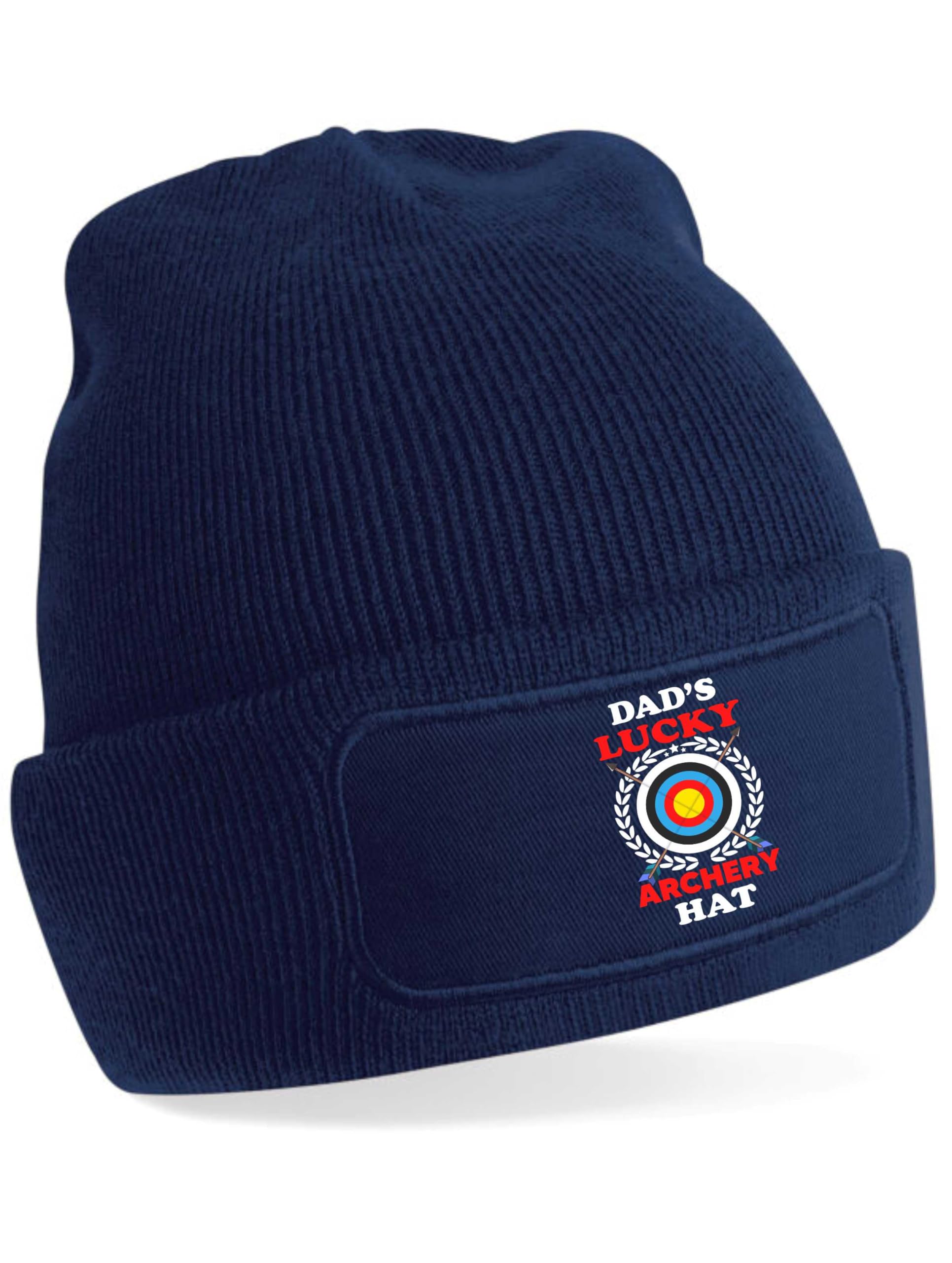 Print4U Dad's Lucky Archery Beanie Hat Gift Father's Day Birthday Present Blue