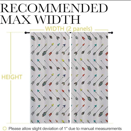 Miniatura 4 de WHYATT Arrow Decor Collection - Cortinas opacas para habitación con bolsillo para barra, cortinas para dormitorio, cortinas para armario, sin