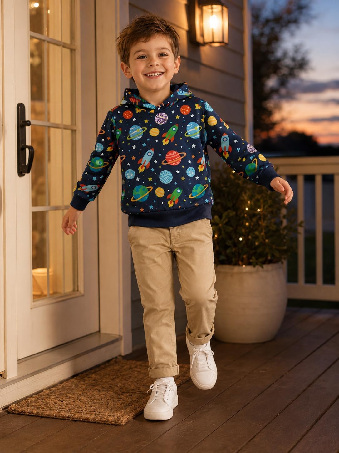 Toddler Boys Pullover Hoodie Truck Cartoon Print Sweatshirt Kids Long Sleeve Winter Shirt 2-7 Year