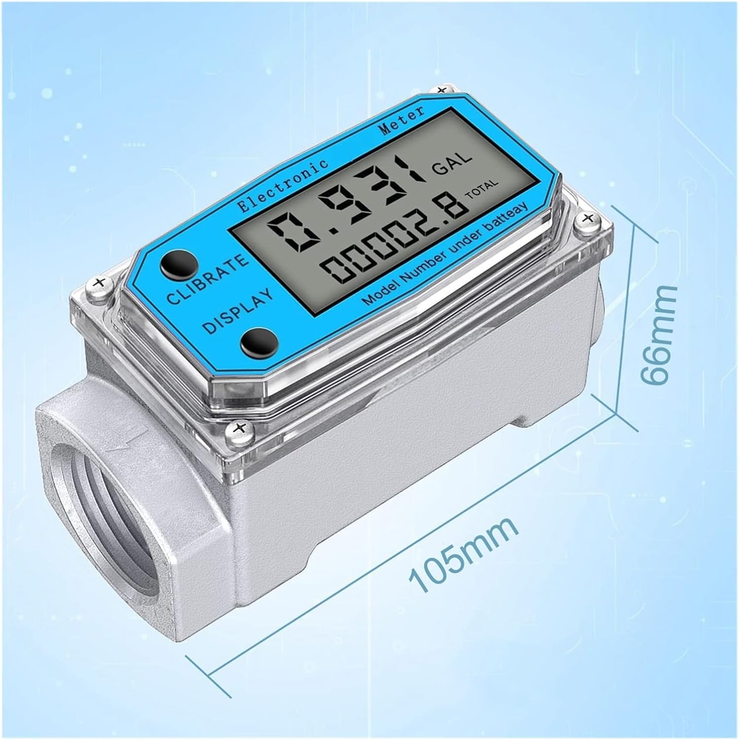 Digital Water Flow Meter LCD Display
