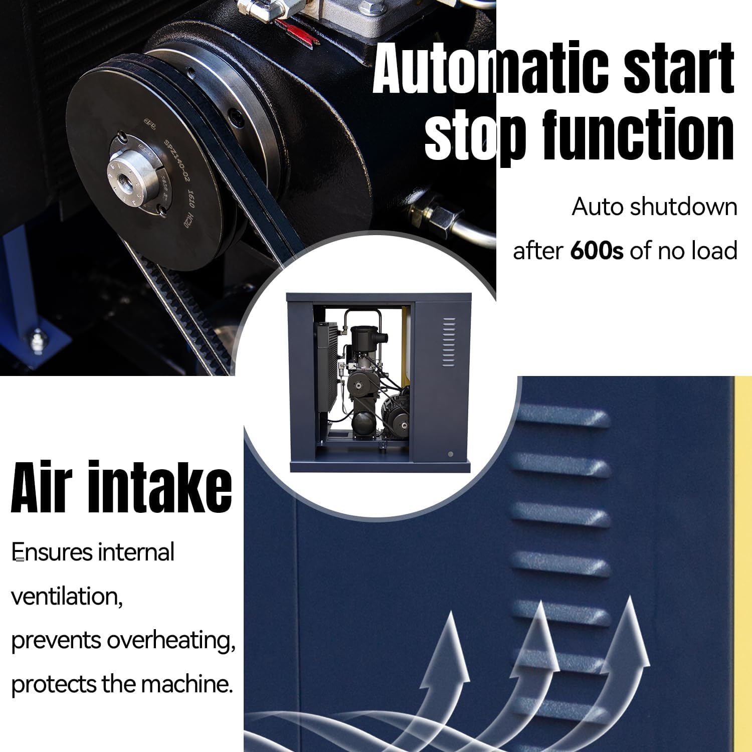 DV-20A Rotary Screw Air Compressor 15KW/20HP 460V/3Ph 81CFM125PSI Heavy Duty Air Compressed System for Small Machining & Fabrication Workshops, Automotive