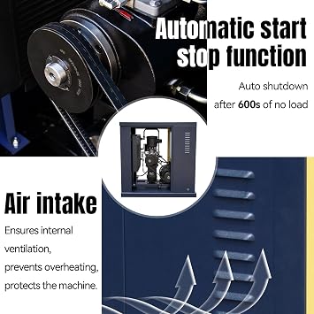 DV-10A Rotary Screw Air Compressor 230V/3Ph 7.5KW 10HP 125PSI 35CFM Heavy Duty Air Compressed System for Small Machining & Fabrication Workshops, Automotive