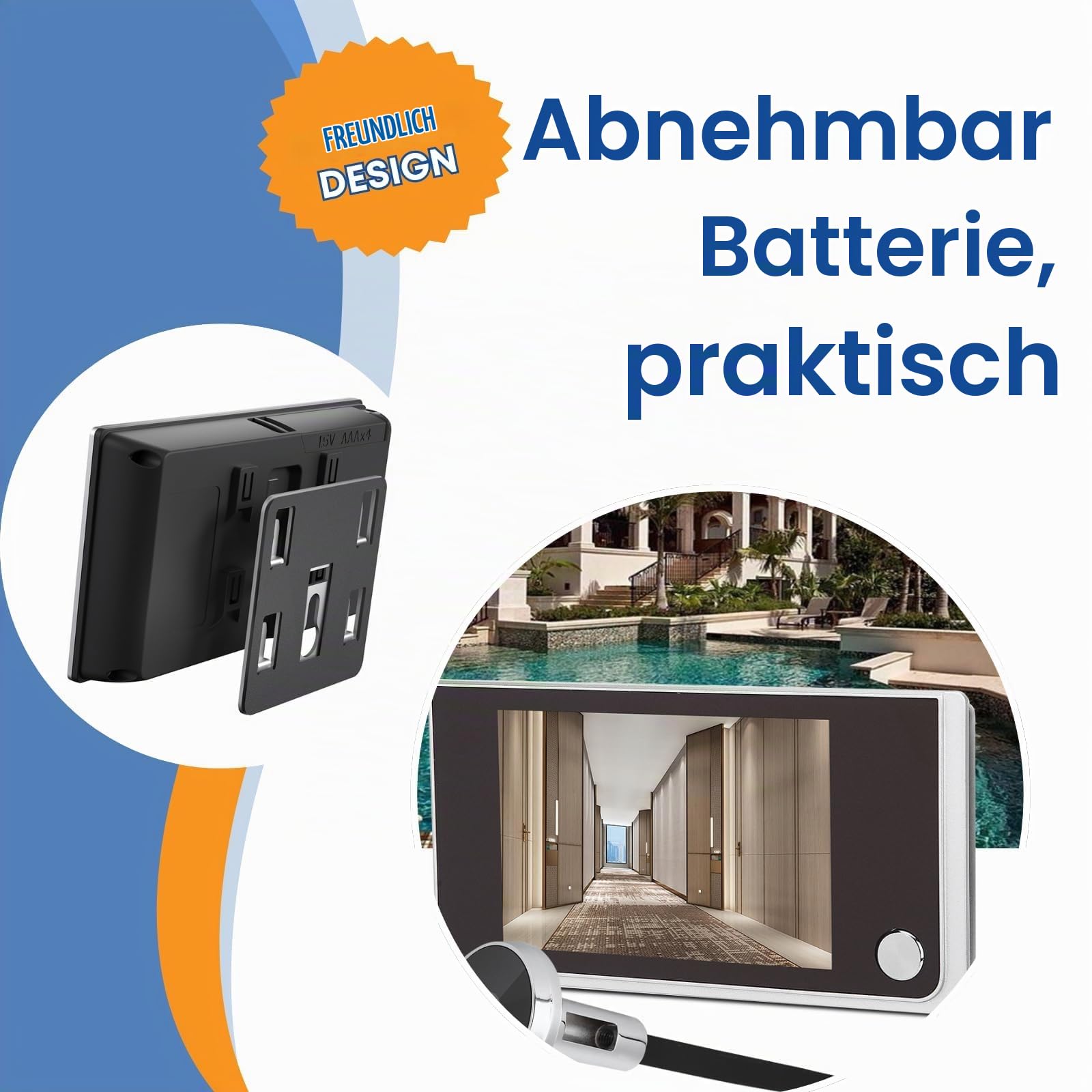 Digitaler Türspion Kamera - 3,5 Zoll LCD Drahtlose Video Türkamera mit 120° Weitwinkel, Einfache 3-Min-Installation, Batteriebetrieben für Haustür Sicherheit (14-28mm Loch, 40-100mm Türdicke)