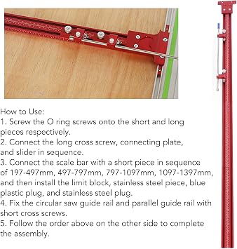 Parallel Rail Guide System Aluminum Alloy Circular Saw Guide Rail Woodworking Track Universal Tool Set Kit