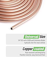 Vista 4 de Kit de línea de freno con revestimiento de cobre de 25 pies y 1/4 pulgadas (incluye 16 accesorios y 4 uniones de línea de freno) + kit