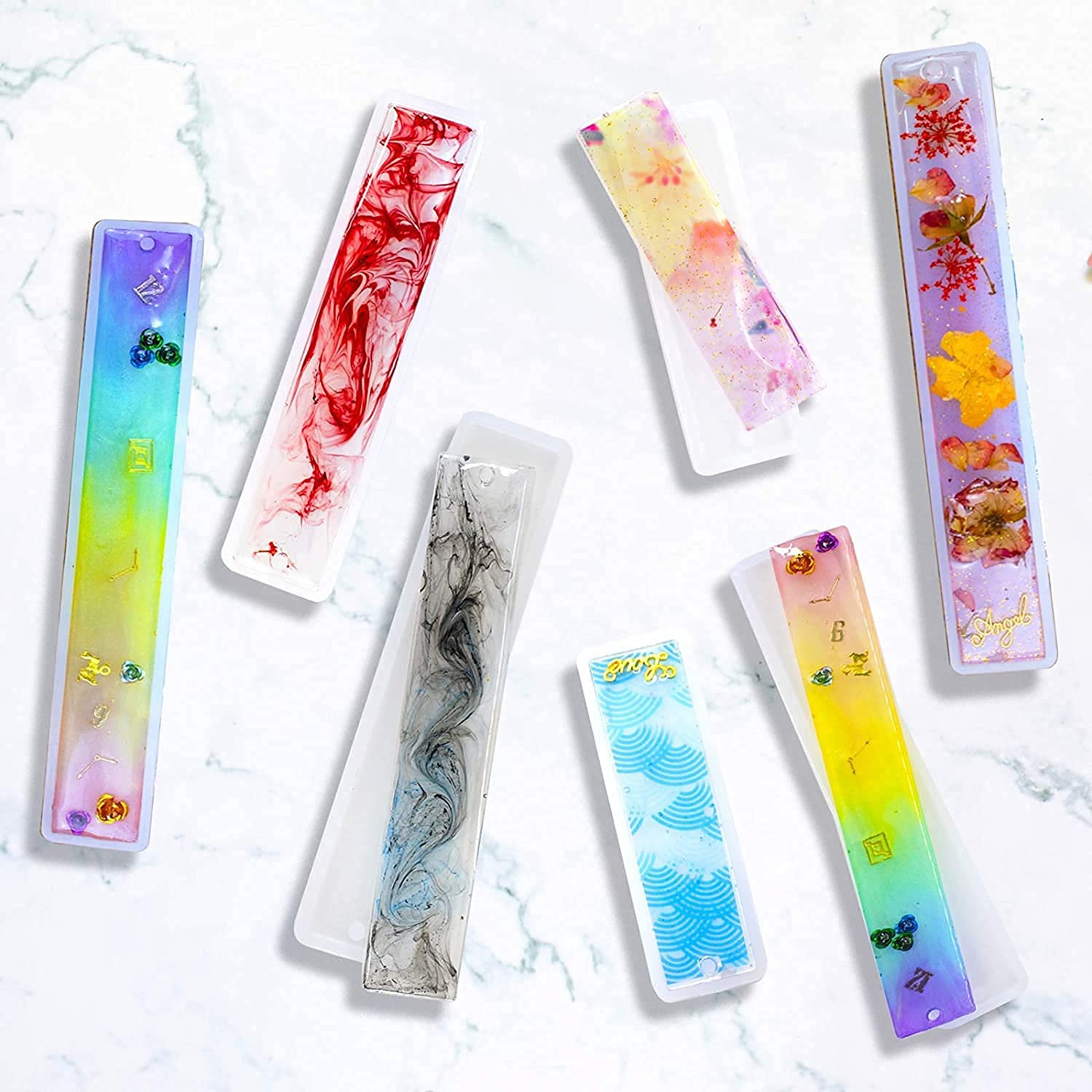 ARTISTERY Epoxy and UV Resin Jewelry Craft Making Molds Silicone Bookmark Mould, Off-White, 3 Pieces 2