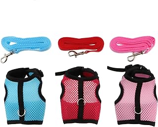 Balacoo Guinea Pig Leash Bunny Harness Cat Vest Harness Ferret Clothes Bunny Clothes Rabbit Leash Guinea Pig Costumes Dog Training Rabbit Slip Ferret Costume Puppy Small pet Baby net
