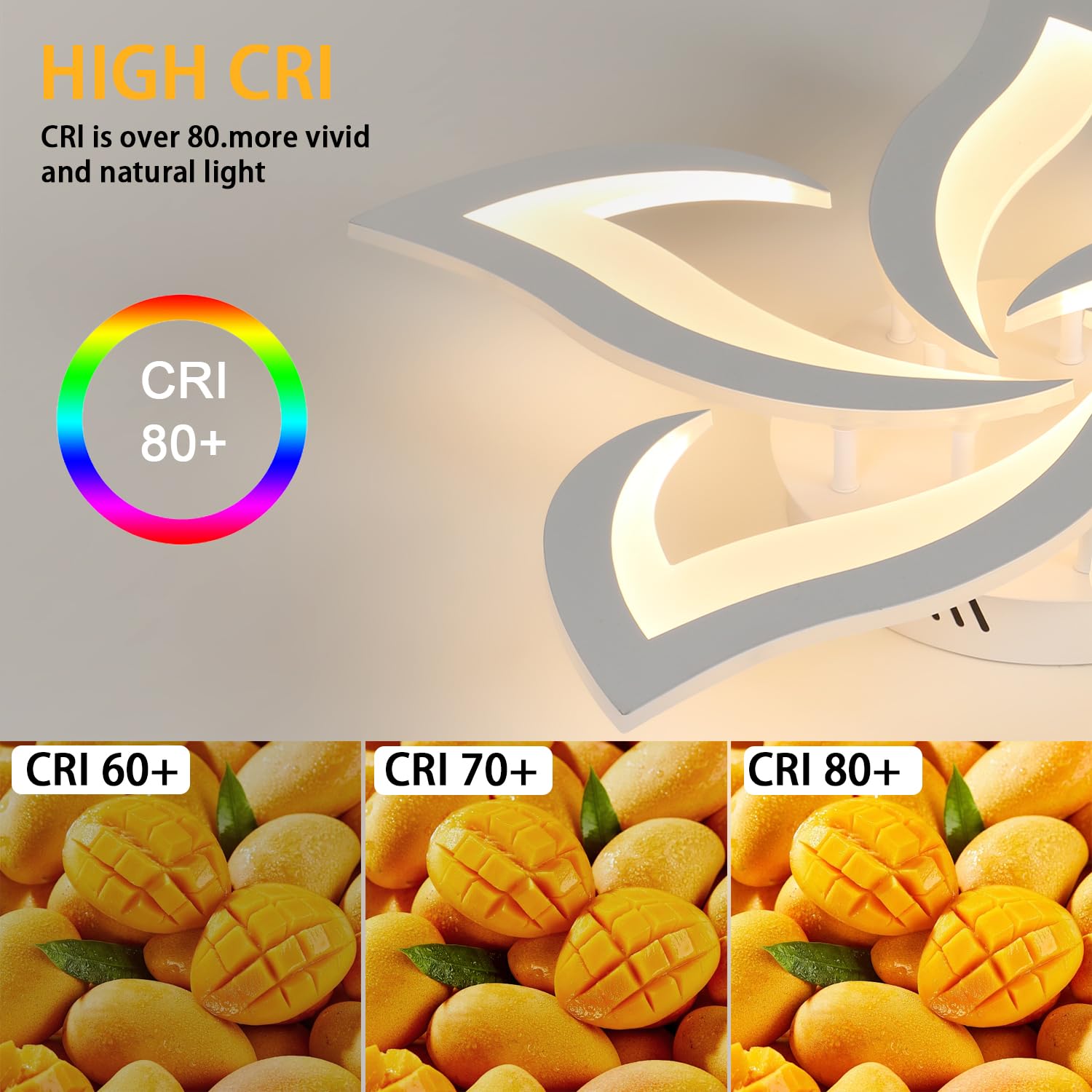 Comely Lampada LED Soffitto Moderno, 60cm 60W 6750LM Plafoniera LED Soffitto, Creativo Fiore Acrilico Lampada da Soffitto per Camera da Letto, Soggiorno, Bagno luce bianca calda 3000K, Bianco